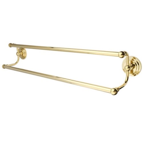 Kingston Brass BA2713PB Milano 24-Inch Dual Towel Bar, Polished Brass