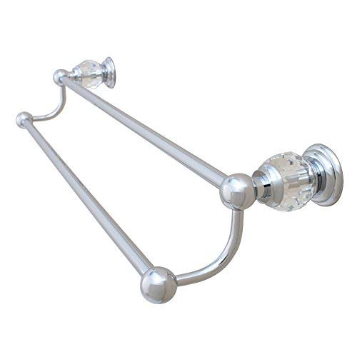 Comfort's Home SJ5611C Modern Wall Mounted Bathroom Double Towel Bar, 21 Inch, Crystal Chrome