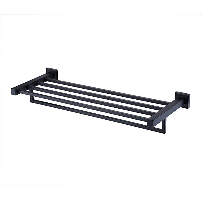 KES Bathroom Shelves Towel Rack with Towel Bar Wall Mount SUS 304 Stainless Steel Black, A21010S60-BK