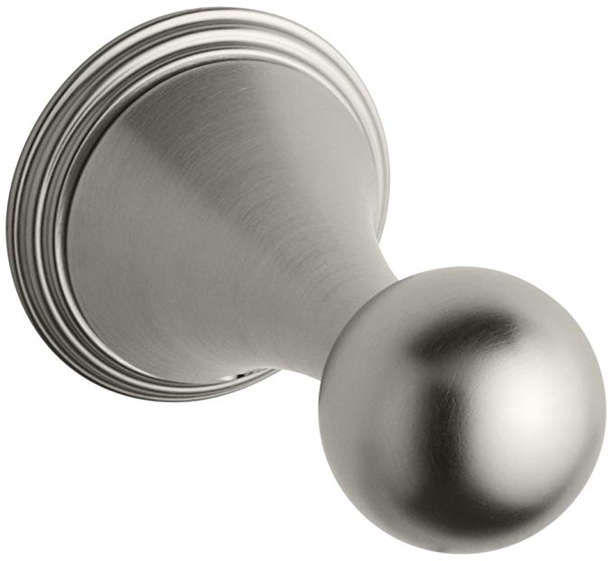 KOHLER K-364-BN Finial Traditional Robe Hook, Vibrant Brushed Nickel