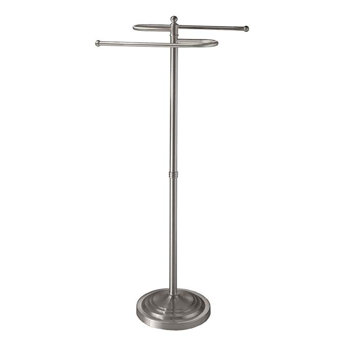 Gatco 1506 Floor Standing S Style Towel Holder, Satin Nickel