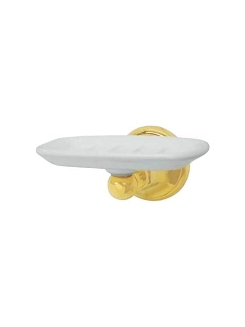 Kingston Brass BA4815PB Daytona Wall-Mount Soap Holder with White Porcelain Dish in PVD