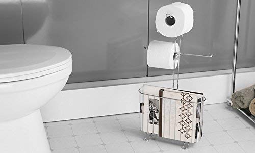 Toilet Paper Holders CHROME BATH TISSUE AND MAGAZINE STAND