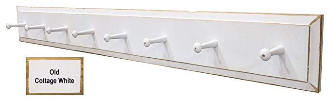 Sawdust City Wall Coat Rack with Pegs - 4' long (Old Cottage White)