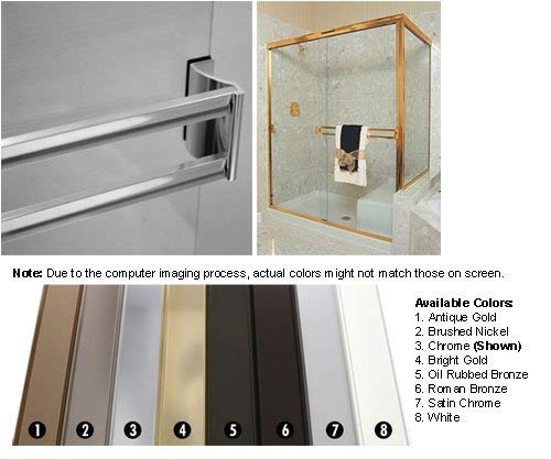 Brushed Nickel Sliding Frameless Shower Door Double Towel Bar Kit - 30