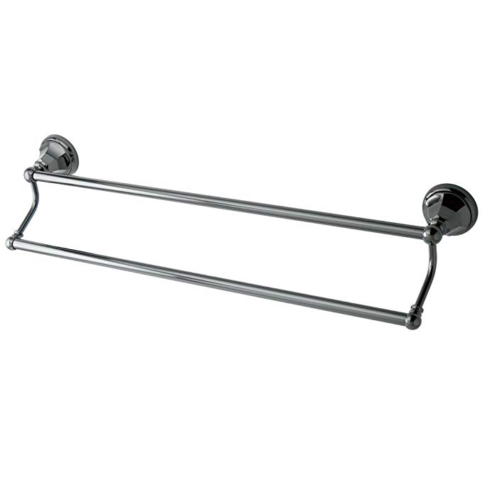 Kingston Brass BA4813BK Water Onyx 24 inch Dual Towel Bar, Black Stainless Steel