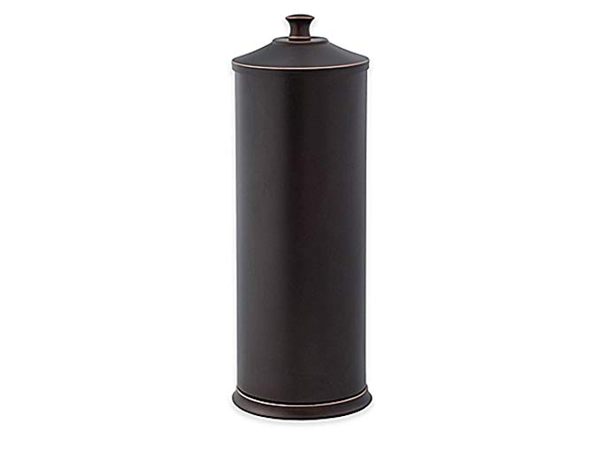 Toilet Paper Reserve Holder with Lid in Two-Tone Oil Rubbed Bronze by: Alumiluxe