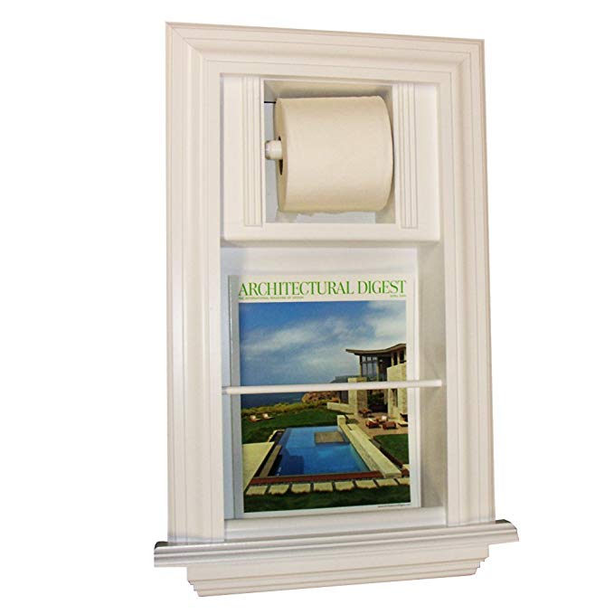 Wood Cabinets Direct Justin Recessed Magazine Rack Plus Toilet Paper Holder