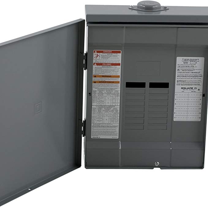 Square D by Schneider Electric QO11224L125GRB QO 125 Amp 12-Space 24-Circuit Outdoor Main Lug Load Center with Ground Bar,