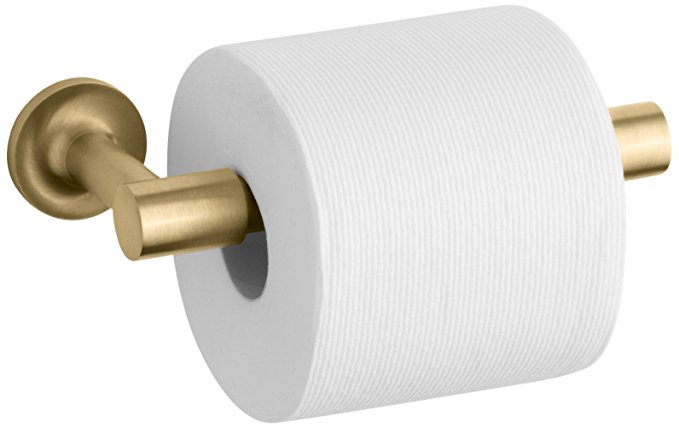 KOHLER K-14377-BGD Purist Pivoting Toilet Tissue Holder, Vibrant Modern Brushed Gold