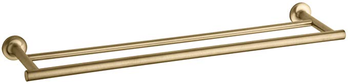 KOHLER K-14375-BGD Purist 24-Inch Double Towel Bar, Vibrant Moderne Brushed Gold