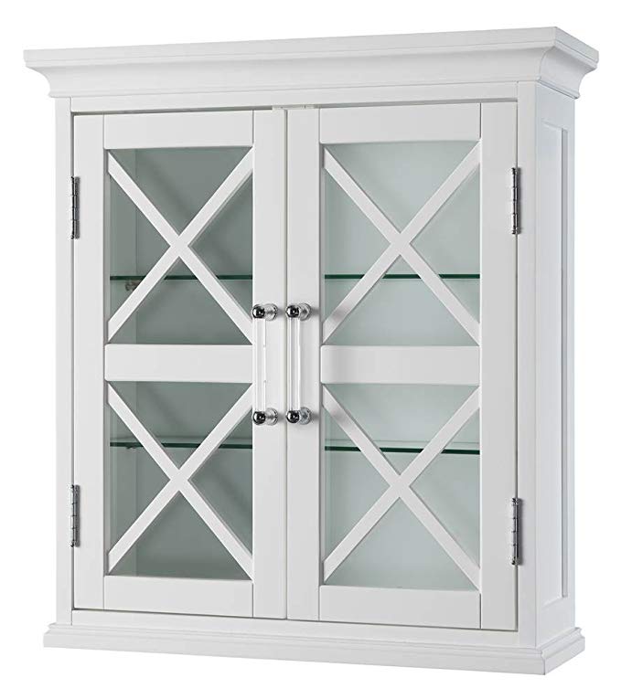 Elegant Home Fashions Blue Ridge 2-Door Wall Cabinet in White