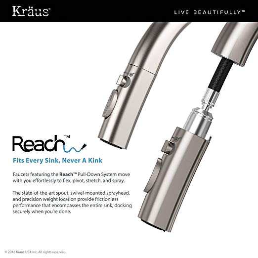 Kraus KPF-2522SS-Arqo Single-HandlePull-DownSprayerKitchen FaucetStainless Steel