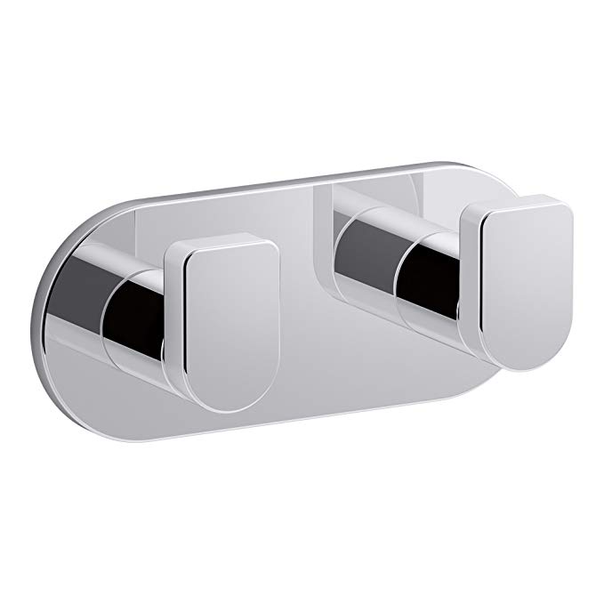 KOHLER K-73146-CP Composed Double Robe Hook Polished Chrome