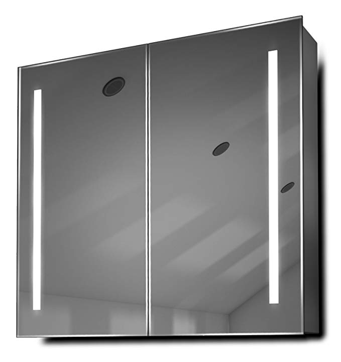 DIAMOND X COLLECTION Rhea LED Bathroom Mirror Cabinet with Demister Pad, Sensor & Shaver k360