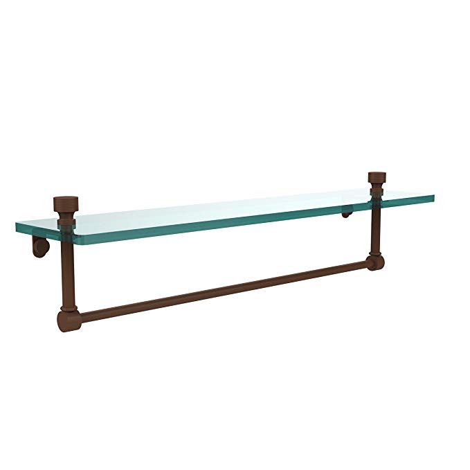 Allied Brass FT-1/22TB-ABZ 22-Inch Single Glass Shelf with Towel Bar