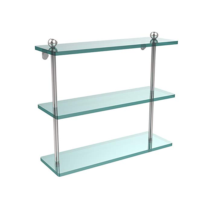 Allied Brass PR-5/16-PC 16 x Triple Glass Shelf Polished Chrome