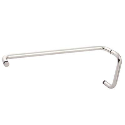 Mont Hard Combination Towel Bar with Shower Door Handle 6 x 24inch; in Polished Chrome finish for Frameless Heavy Glass Shower Doors