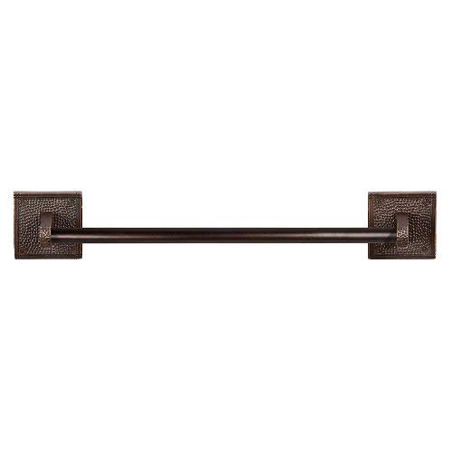 The Copper Factory CF131AN Solid Copper 18-Inch Towel Bar with Square Backplates, Antique Copper