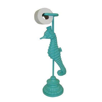 Hickory Manor House Starfish Standing Toilet Paper Holder, Cool Blue Aqua