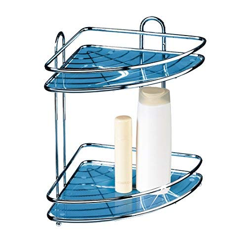 Tatkraft Kaiser Double Shower Corner Rack Bathroom Caddy Organizer Antirust Chrome Plated Steel