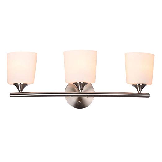 Hampton Bay GreyLock 3-Light Brushed Nickel Bowed Bar Vanity Light