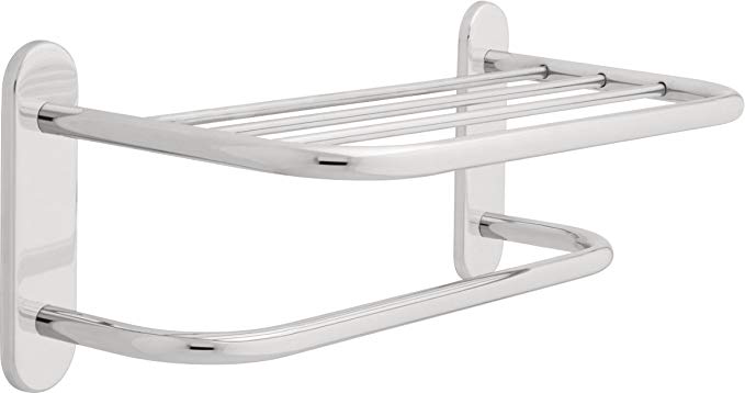 Delta Faucet 43018 18-Inch Brass Towel Shelf with One Bar, Concealed Mounting, Chrome