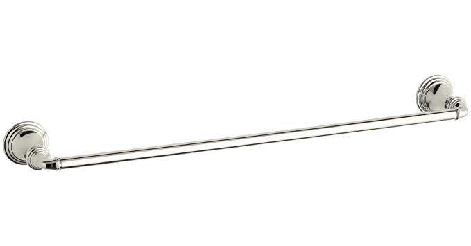 KOHLER K-10551-SN Devonshire Single Towel Bar, 24-Inch, Vibrant Polished Nickel