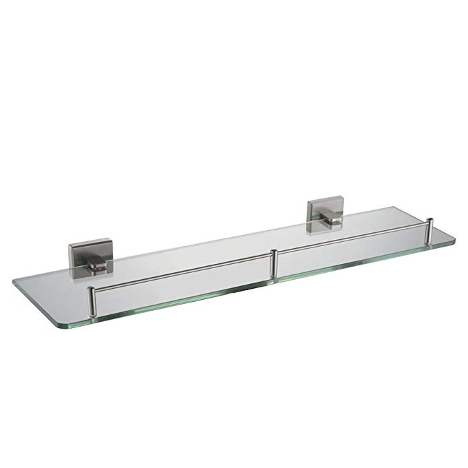 Bathroom Glass Shelf with Rail 19.7