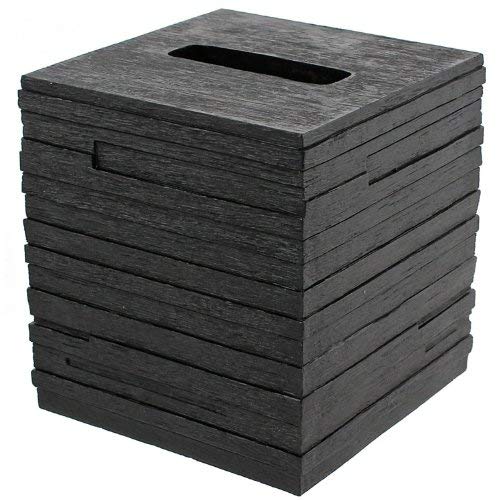 Gedy Quadrotto Square Tissue Box Cover, Black