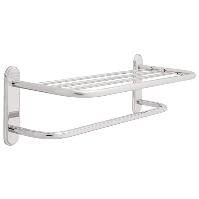 Franklin Brass 2790PC, Bath Hardware Accessory, 24-Inch Towel Shelf with Beveled Flanges