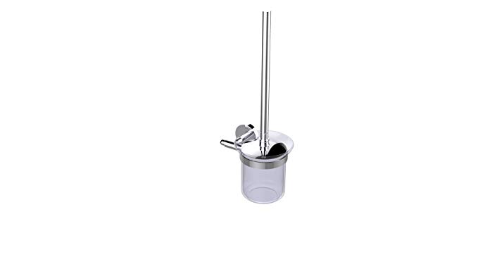 Eviva EVAC090BN Cleansi Round Design Toilet Brush Bathroom Accessories Combination, Brushed Nickel