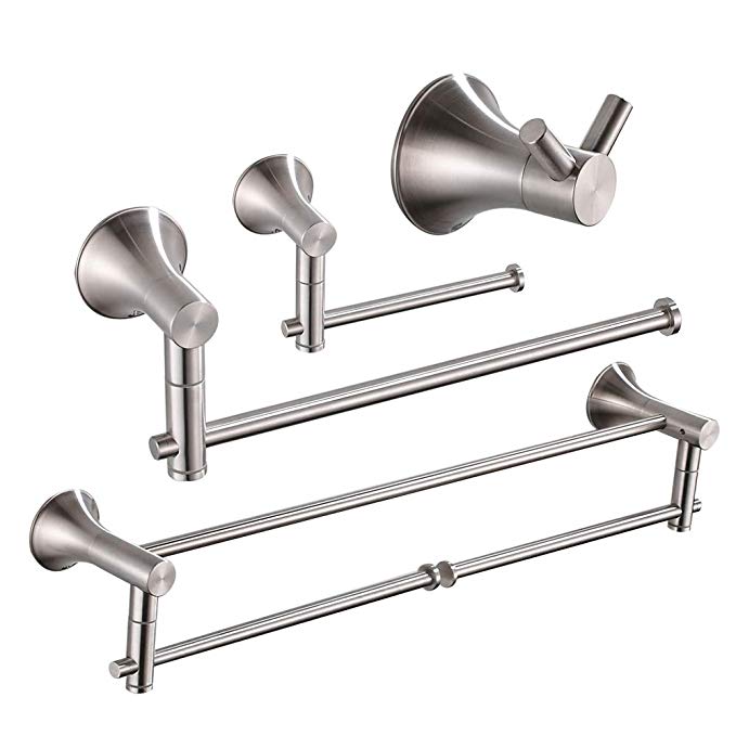 BESy 4 Pieces Bathroom Accessories Set Stainless Steel(24