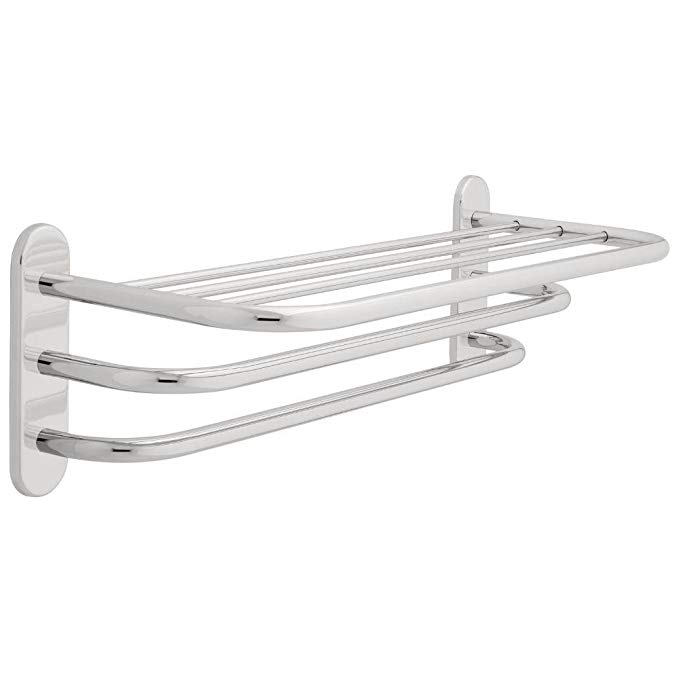 Franklin Brass 2789PC, Bath Hardware Accessory, 24-Inch Towel Shelf with Two Bars