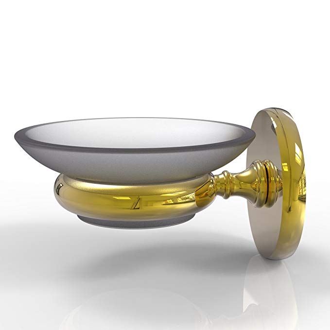 P1062-UNL Prestige Skyline Collection Wall Mounted Soap Dish, Unlacquered Brass