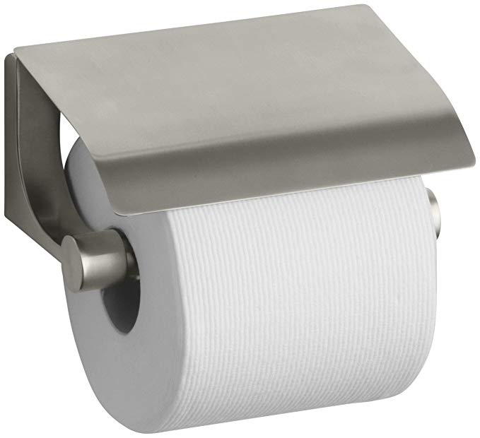 Kohler K-11584-BN Loure Covered Toilet Tissue Holder, Vibrant Brushed Nickel