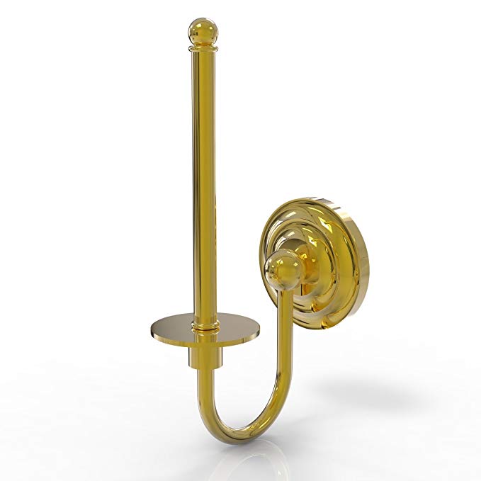 QN-24U-UNL Que New Collection Upright Toilet Tissue Holder, Unlacquered Brass