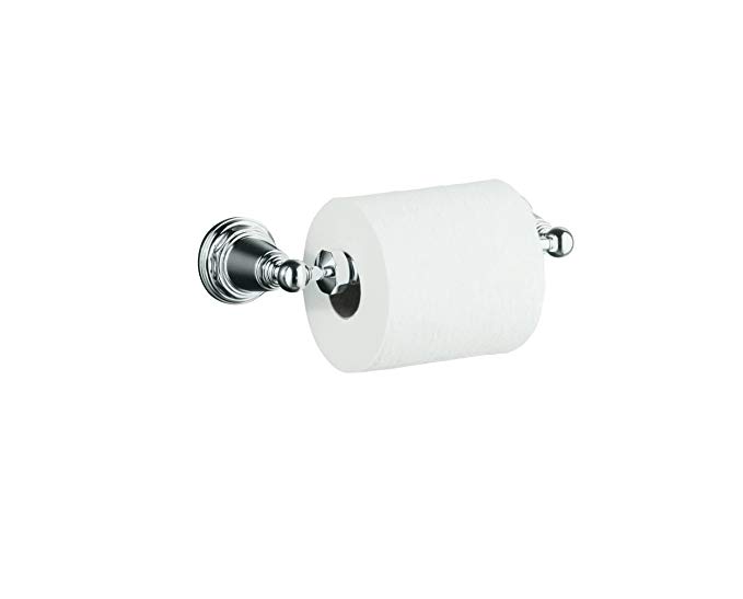 KOHLER K-13114-CP Pinstripe Toilet Tissue Holder, Polished Chrome