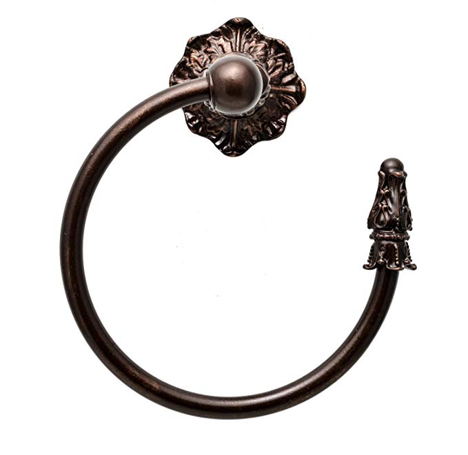 Carpe Diem Hardware 1646-22 Acanthus Towel Ring Right, Oil Rub Bronze