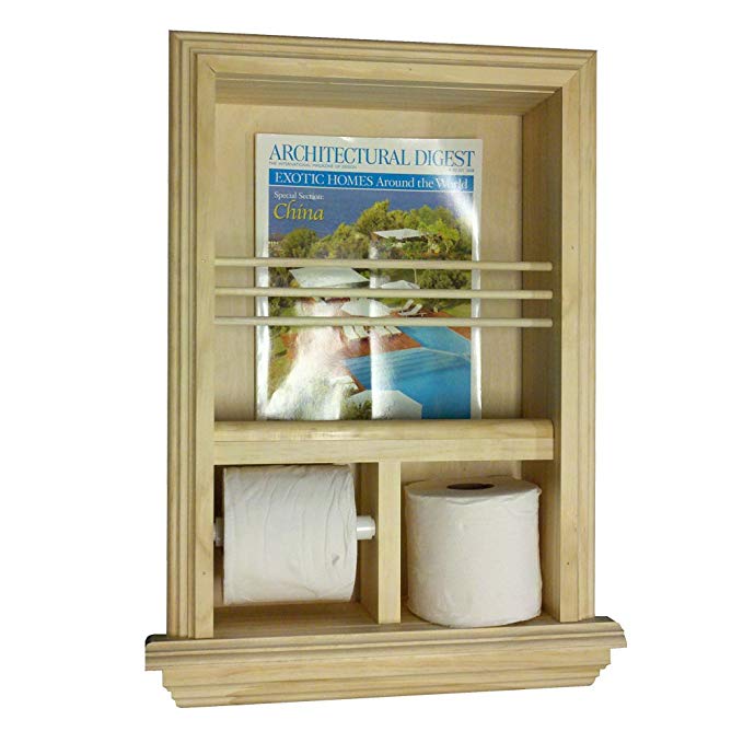 Wood Cabinets Direct Orchard Recessed Magazine Rack/Toilet Paper Combo III