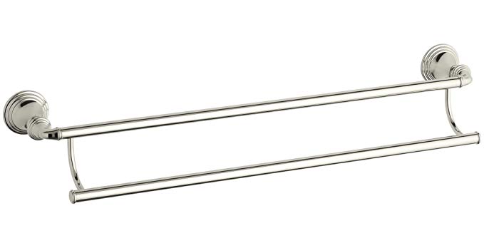 KOHLER K-10553-SN Devonshire 24-Inch Double Towel Bar, Vibrant Polished Nickel