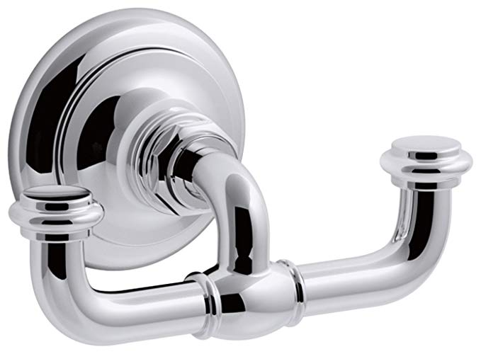 KOHLER K-72572-CP Artifacts Double robe hook, Polished Chrome