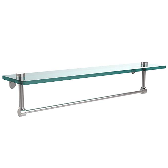 Allied Brass NS-1/22TB-PC 22-Inch Glass Shelf with Towel Bar