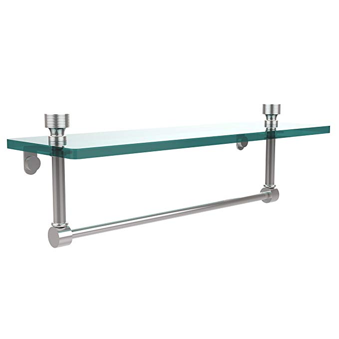 Allied Brass FT-1/16TB-PC 16-Inch Single Glass Shelf with Towel Bar