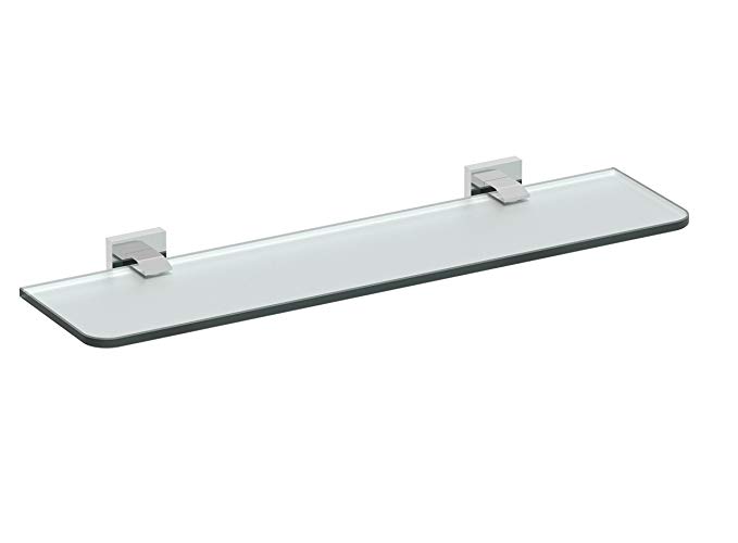 Eviva EVAC80BN Klim Glass Shelf Wall Mount Bathroom Accessories Combination, Brushed Nickel