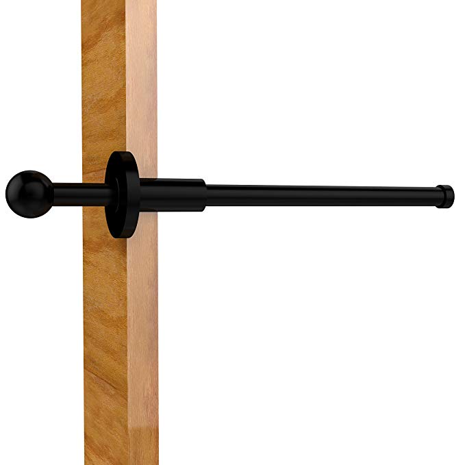 Allied Brass TD-23-BKM Traditional Pullout Garment Rod, 10-Inch, Matte Black