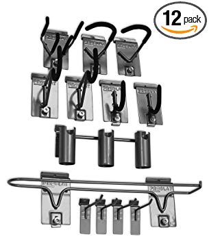 Proslat 11005 Sports Equipment Steel Hook Variety Kit Designed for Proslat PVC Slatwall, 13-Piece