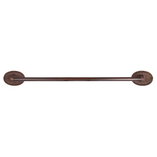 The Copper Factory CF173AN Solid Copper 24-Inch Towel Bar with Oval Backplates, Antique Copper