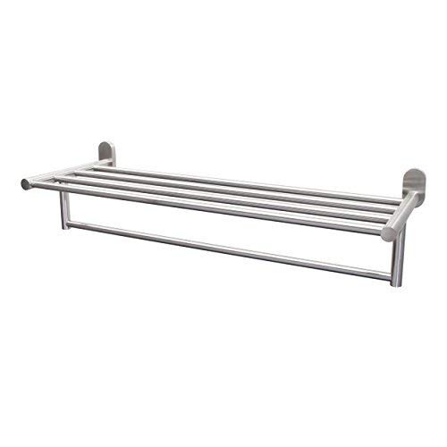 BOANN BNBATSR-BN Stainless Steel Wall Mounted Towel Shelf/Rack and Bar, Brushed Nickel Finish