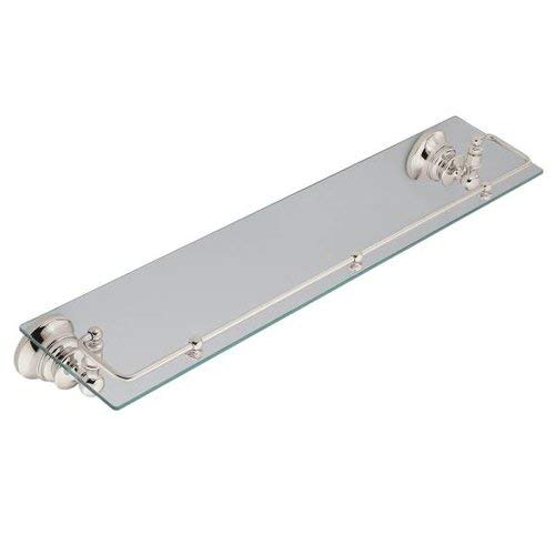 Moen YB9899Nl Waterhill Glass Shelf with Pivoting Rail, Nickel